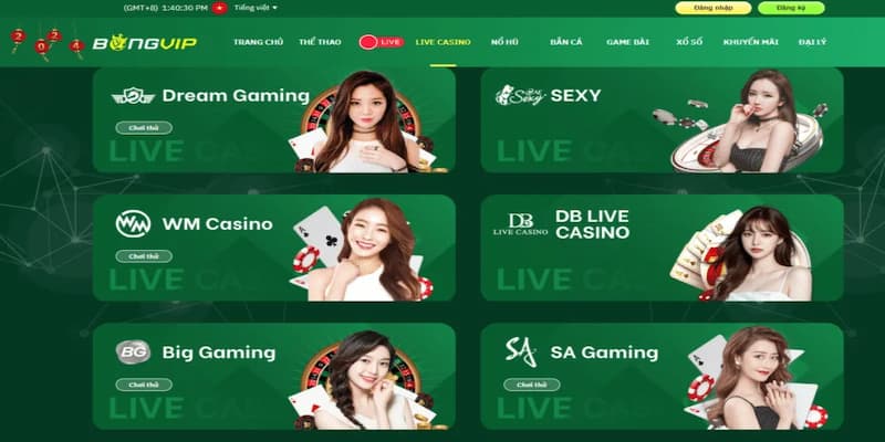 Bong vip - Cổng chơi game live casino tỷ lệ thắng cực cao